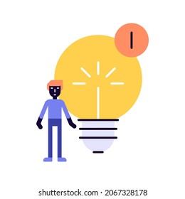 Person with fresh idea. Creative.  Modern flat illustration. Vector file.