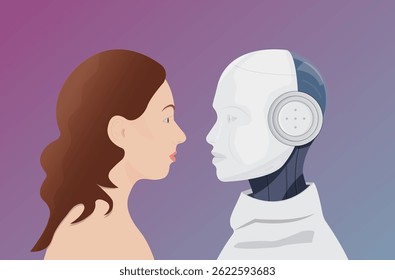 person in front of his artificial intelligence replica