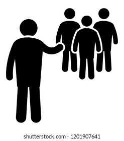A person in front of people group showing leadership concept