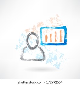 Person with full battery grunge icon