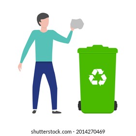 La persona con basura puede aislar el icono en el fondo blanco