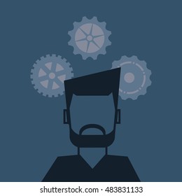 person and gears image 