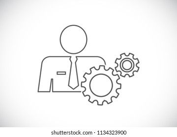 person gears outline icon