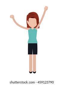 person with gestures of protest isolated icon design, vector illustration  graphic 