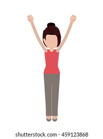 person with gestures of protest isolated icon design, vector illustration  graphic 
