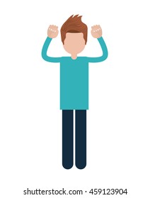 person with gestures of protest isolated icon design, vector illustration  graphic 