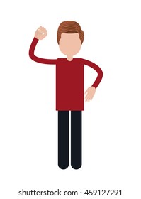 person with gestures of protest isolated icon design, vector illustration  graphic 