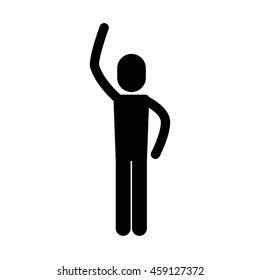 person with gestures of protest isolated icon design, vector illustration  graphic 