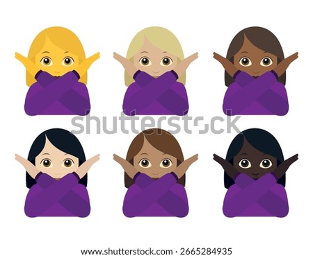 Person Gesturing No Hands Crossed X No can Do - No Good - Nope - No Deal - emoji symbol sign icon vector illustration isolated flat