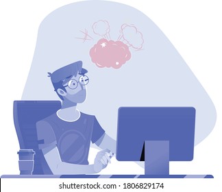 Person getting exhausted while making CV. 