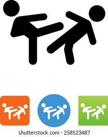 Person getting kicked icon