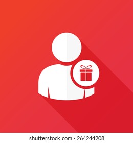 Person gift box icon