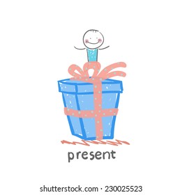 person gives a gift