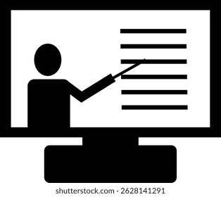 Uma pessoa fazendo uma apresentação com gráficos, ideal para treinamento, apresentações comerciais e reuniões estratégicas.
