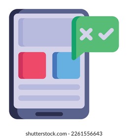 Person giving reviews, flat style editable icon 