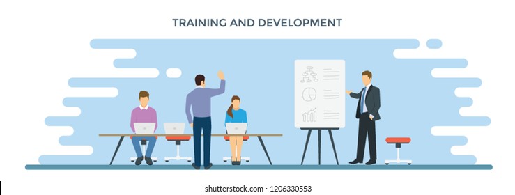 Person giving training and development to employees 
