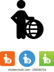 Person with globe icon
