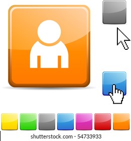 Icono de la web brillante de la persona.