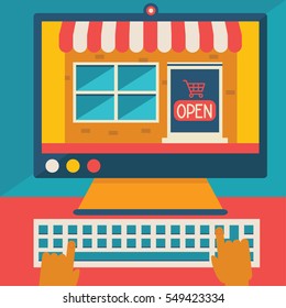 A person goes to a virtual shopping store