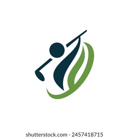 Persona Golfing logo diseño de Vector