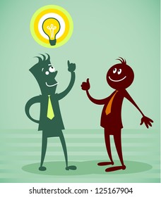 person with good idea. Vector illustration on a background