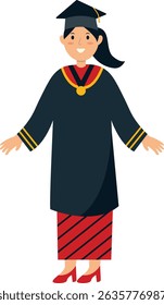 Person Graduation From University Character. Person Get Diploma Certificate. Vector Cartoon Illustration