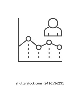 Person graph line outline icon