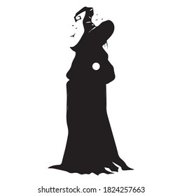 person graphic design vector illustration, icon, tattoo art sketch, logo, hand draw, Halloween, print use