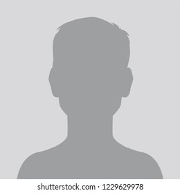 Person gray photo placeholder little boy silhouette on gray background