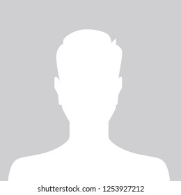 Person gray photo placeholder man silhouette on white background