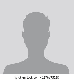 Person gray photo placeholder man silhouette on gray background