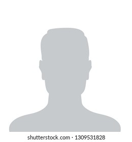 Person gray photo placeholder man silhouette on white background