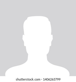 Person gray photo placeholder man silhouette on white background