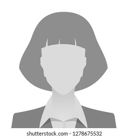 Person gray photo placeholder woman in costume on white background