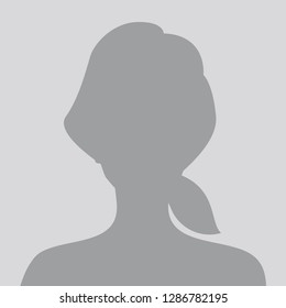 Person gray photo placeholder woman silhouette on gray background