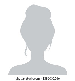 Person gray photo placeholder woman silhouette on white background