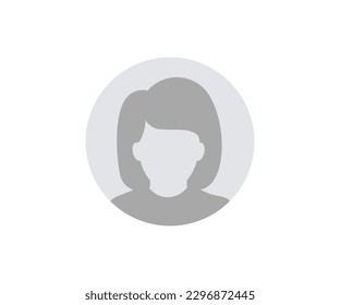 Icono de mujer marcador de posición de foto gris de persona. Mujer Empresarial, Caracteres para los medios sociales y el trabajo en red, perfil de usuario, diseño y desarrollo de sitios web y aplicaciones, diseño e ilustración del vector de perfiles de usuario