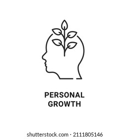 Person growth icon. Mindset development professional learning concept vector personal growth