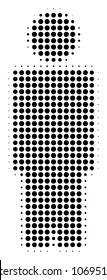 Person halftone vector icon. Illustration style is dotted iconic Person icon symbol on a white background. Halftone matrix is circle elements.