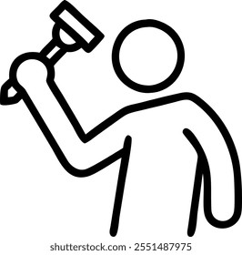 Person with Hammer and Nails for Construction Service concept as A person holding a hammer and nails set against a clean background offering ample space for text or graphics symbol