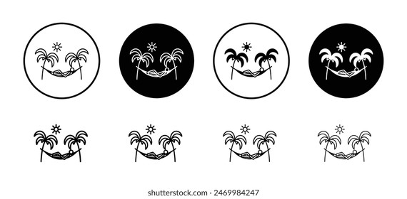 Person in hammock icon vector set collection for web