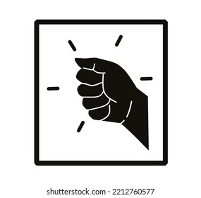 Person Hand Knocking On Door Illustration. Please Knock Icon.