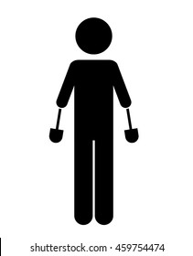 person with hand prosthesis isolated icon design, vector illustration  graphic 