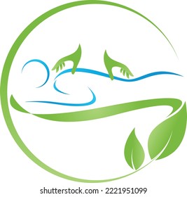 Person and hands, massage and orthopedics background