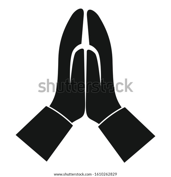 Person Hands Prayer Icon Simple Illustration Stock Vector (Royalty Free ...