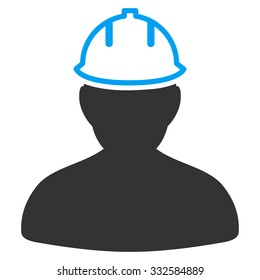 Person In Hardhat vector icon. Style is flat symbol, rounded angles, white background.