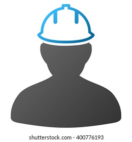 Person in Hardhat vector toolbar icon for software design. Style is a gradient icon symbol on a white background.