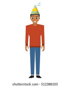 person with hat party icon vector illustration design