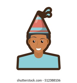 person with hat party icon vector illustration design
