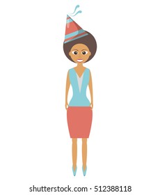 person with hat party icon vector illustration design